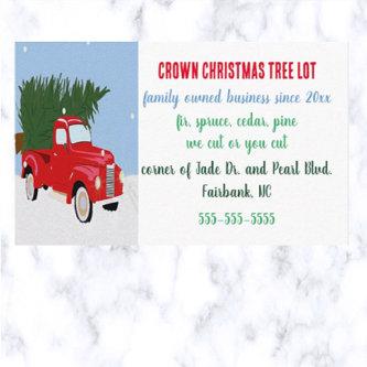 Editable Red Truck and Tree  Christmas Tree Lot