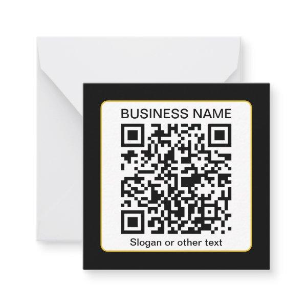 Editable Scannable QR code + Your Business Name Note Card