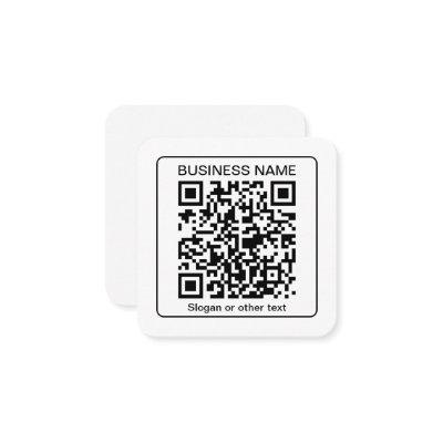 Editable Scannable QR code + Your Business Name Square