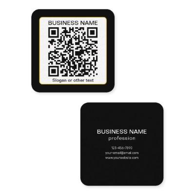 Editable Scannable QR code + Your Business Name Square
