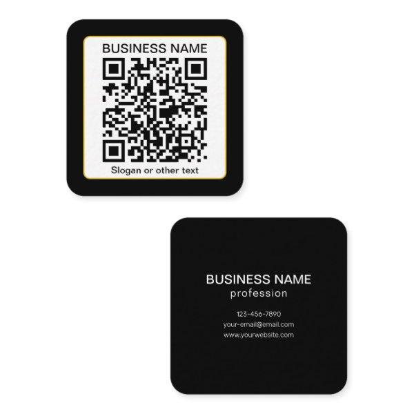 Editable Scannable QR code + Your Business Name Square