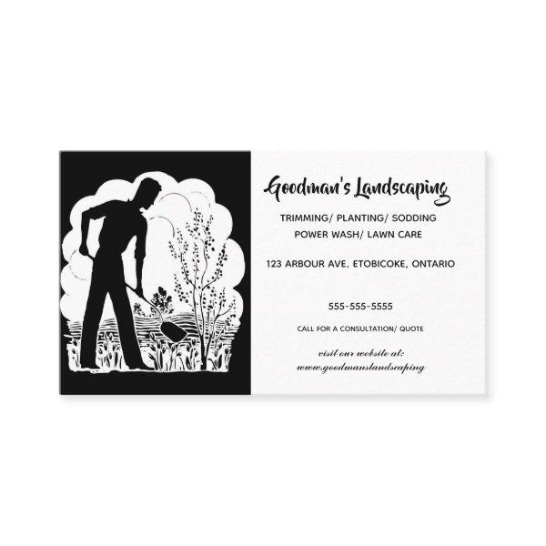 Editable Silhouette of a Gardener Landscaping