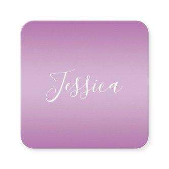 Editable Soft Mauve Ombre & White Text Script Square