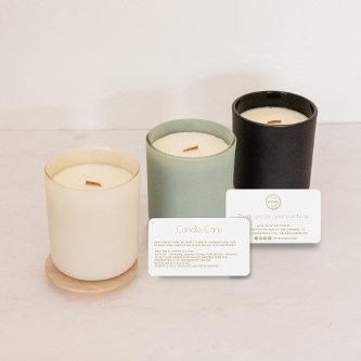 Editable Soy Candle Care Card with  logo White
