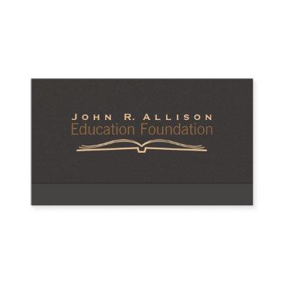 Education Open Book Brown Suede Look