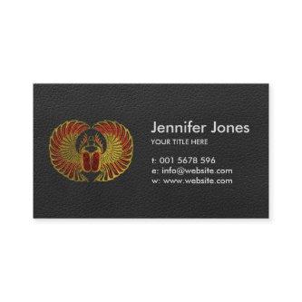 Egyptian Scarab Beetle - Gold and red  metallic