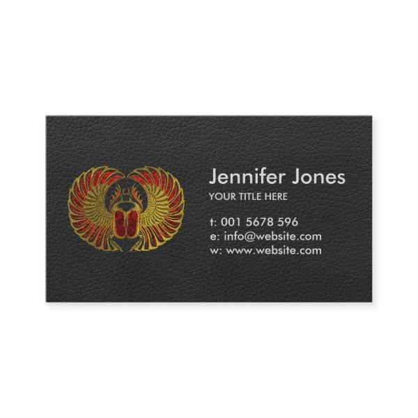 Egyptian Scarab Beetle - Gold and red  metallic