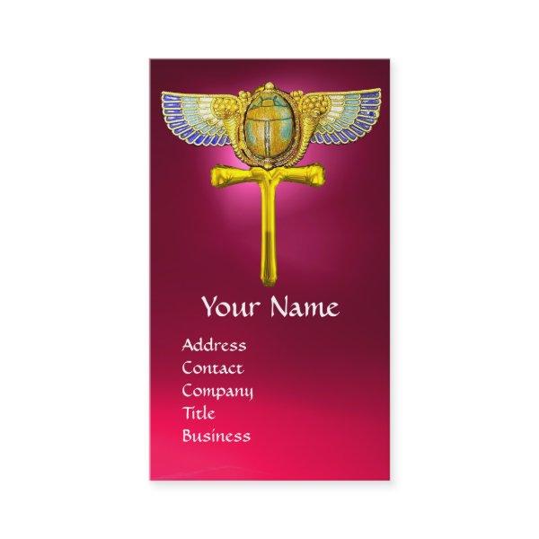 EGYPTIAN WINGED SCARAB ANKH AND CORNUCOPIA  Pink