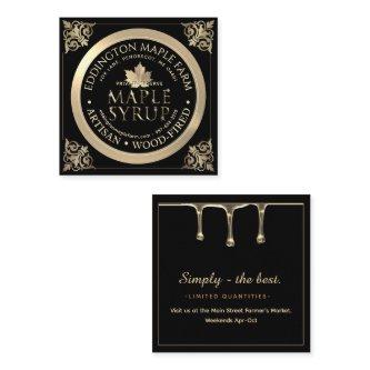 Elaborate Artisan Black and Gold Maple Syrup  Square