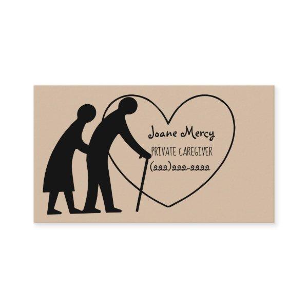 Elderly Couple Print Cute Private Caregiver