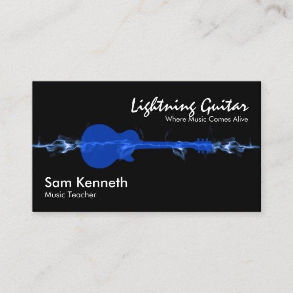 Electric Blue Wave Lightning Guitar Music Teacher