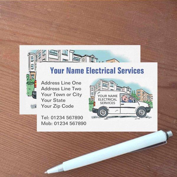 Electrical Services with Name on Company Van