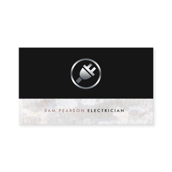 Electrician Bold Silver Electric Plug Icon Elegant