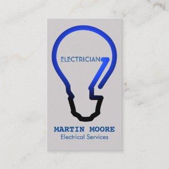 Electrician electical services light bulb blue