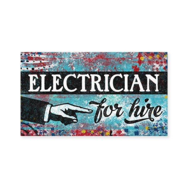 Electrician For Hire  - Blue Red