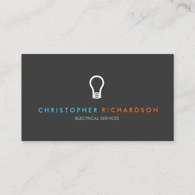 ELECTRICIAN LOGO WITH BLUE & ORANGE TEXT