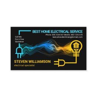 Electrician Powers Up Electrical Circuit Home Bulb