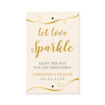 Elegan Gold Wedding Sparkler Tag | Custom Color