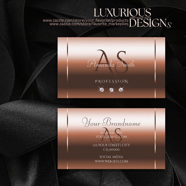 Elegance Rose Golden Sparkle Diamonds and Initials