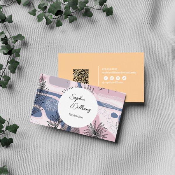 Elegant Abstract design with QR Code