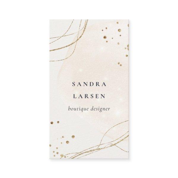 Elegant Abstract Glitter Ivory Gold Watercolor