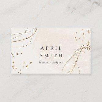 Elegant Abstract Glitter Ivory Gold Watercolor