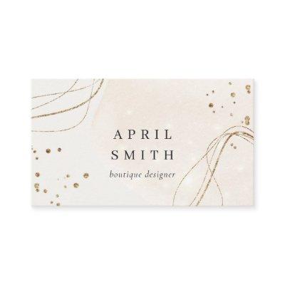 Elegant Abstract Glitter Ivory Gold Watercolor