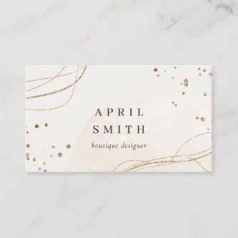 Elegant Abstract Glitter Ivory Gold Watercolor