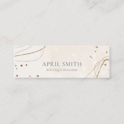 Elegant Abstract Glitter Ivory Gold Watercolor Mini