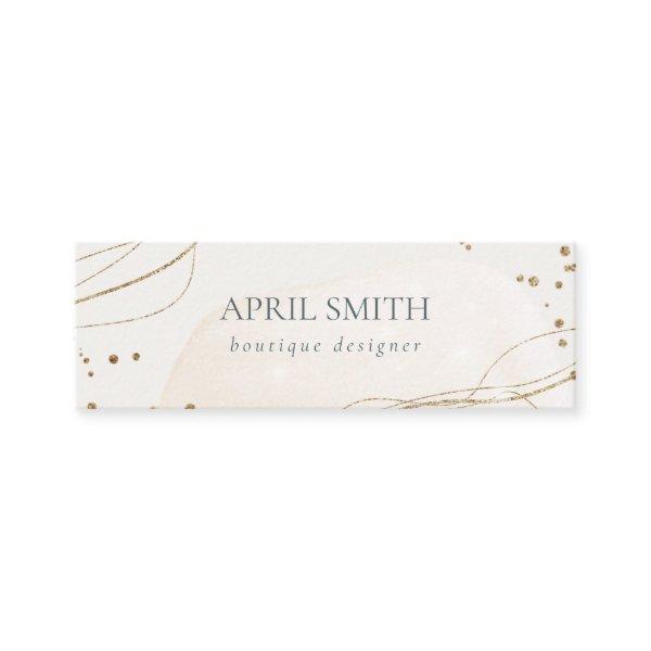 Elegant Abstract Glitter Ivory Gold Watercolor Mini