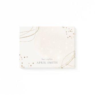 Elegant Abstract Glitter Ivory Gold Watercolor Post-it Notes