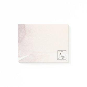 Elegant Abstract Rose Gold Purple Watercolor Logo Post-it Notes