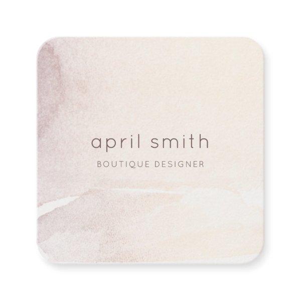 Elegant Abstract Rose Gold Purple Watercolor Square