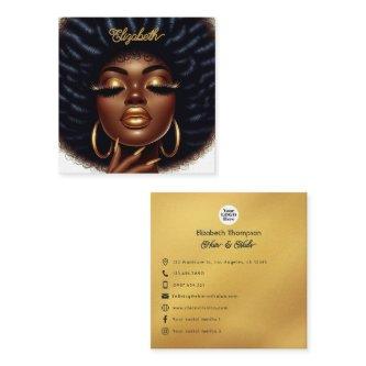 Elegant Afro Chic Hair & Nails Salon Branding Square
