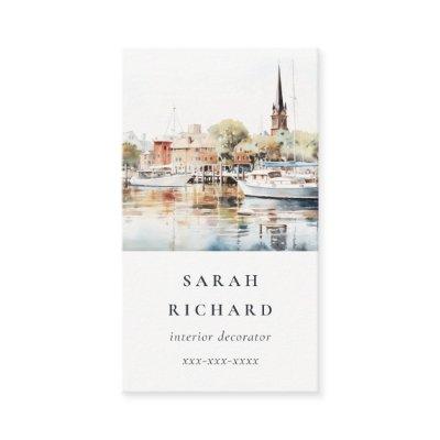 Elegant Annapolis Maryland Watercolor Travel