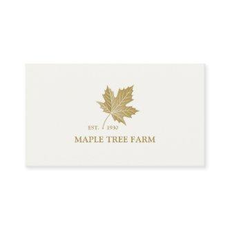 Elegant Antique Gold Maple Leaf Logo.