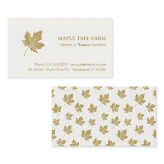 Elegant Antique Gold Maple Leaves Pattern.