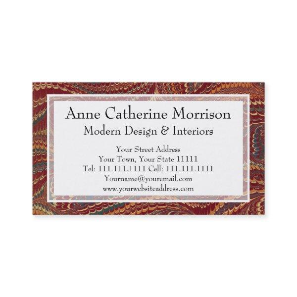 Elegant Antique Marbled Paper Burgundy and Gold