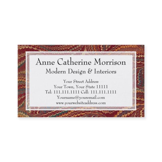 Elegant Antique Marbled Paper Burgundy and Gold