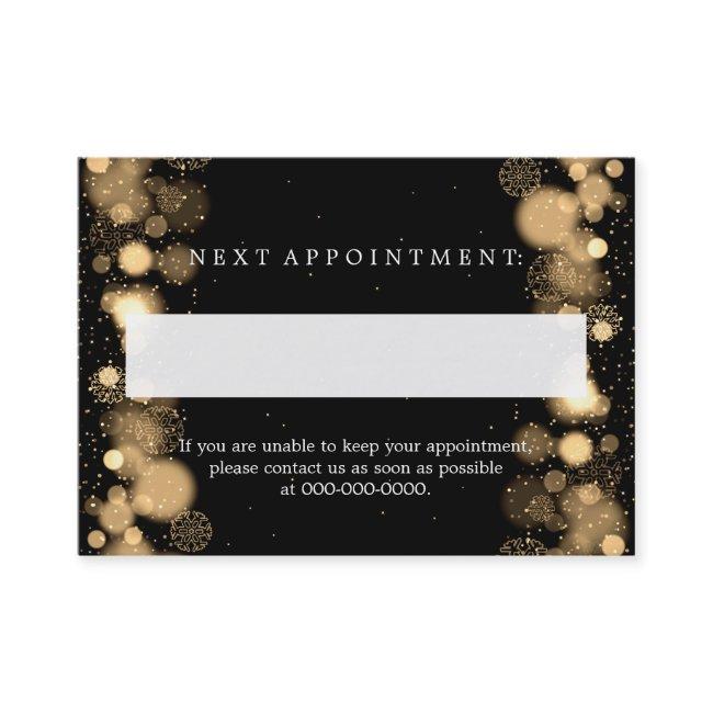 Elegant Appointment Card Gold Winter Lights