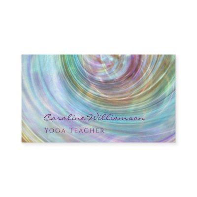 Elegant Aqua Blue Green Purple Shell Yoga Teacher