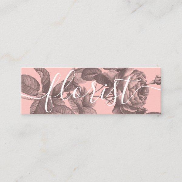 Elegant art pink floral rose flowers typography mini