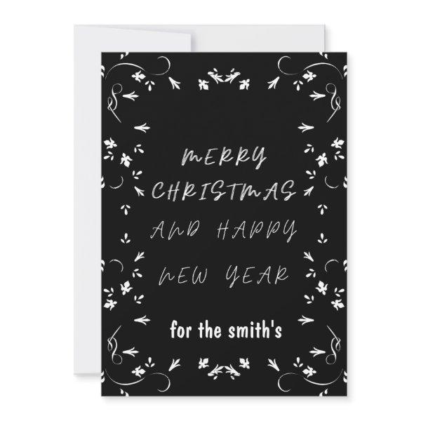 elegant back and white christmas and new year holi holiday card