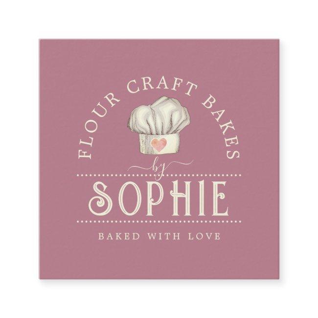 Elegant Baker's Logo Cream Dusty Pink Square