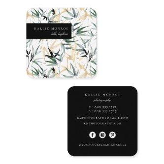 Elegant Bamboo Foliage Square