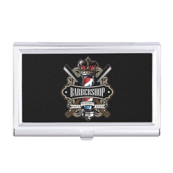 Elegant Barbershop Logo Card Case