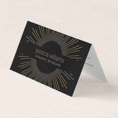 Elegant Beauty Gold Sunburst Black Folded