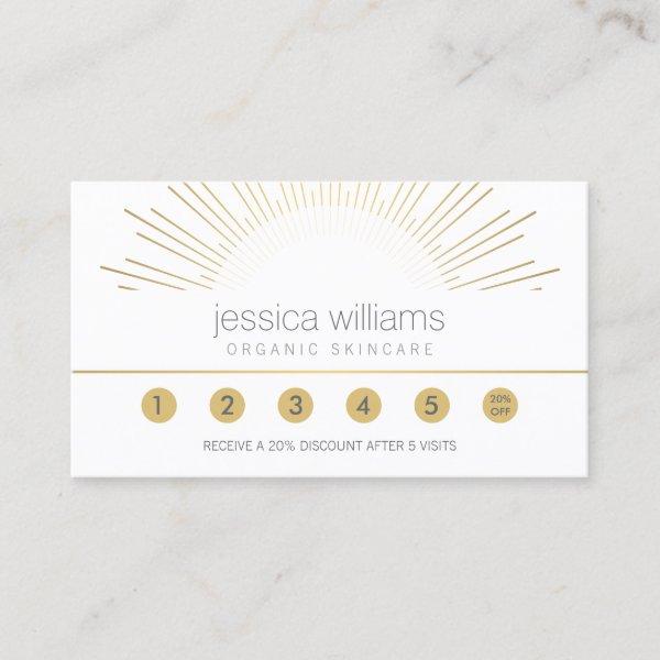 Elegant Beauty Gold Sunburst Salon Loyalty Card