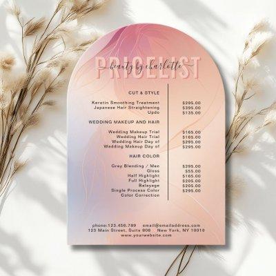 Elegant Beauty Salon Arch Service Price List Invitation