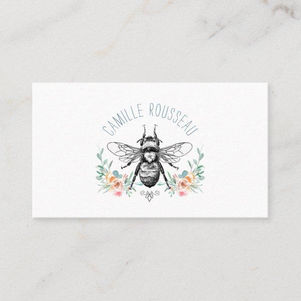 Elegant Bee Floral Calling Card
